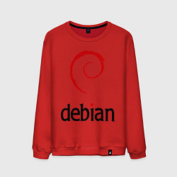 Свитшот хлопковый мужской Debian, цвет: красный