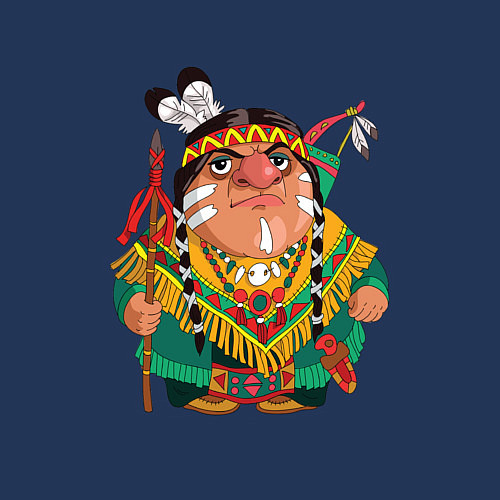 Мужской свитшот Забавные Индейцы 10 / Тёмно-синий – фото 3