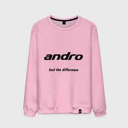 Свитшот хлопковый мужской Andro: Feel the difference, цвет: светло-розовый