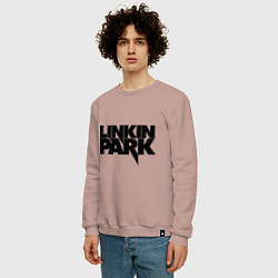 Свитшот хлопковый мужской Linkin Park, цвет: пыльно-розовый — фото 2