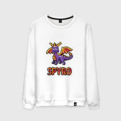 Свитшот хлопковый мужской Spyro: 8 bit, цвет: белый