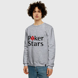 Свитшот хлопковый мужской Poker Stars, цвет: меланж — фото 2