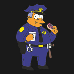 Свитшот хлопковый мужской Chief Clancy Wiggum, цвет: черный — фото 2