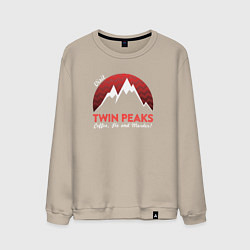 Свитшот хлопковый мужской Twin Peaks: Pie & Murder, цвет: миндальный