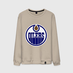 Свитшот хлопковый мужской Edmonton Oilers, цвет: миндальный