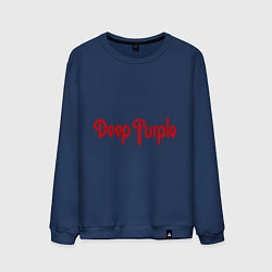 Свитшот хлопковый мужской Deep Purple: Red Logo, цвет: тёмно-синий
