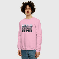 Свитшот хлопковый мужской War never changes, цвет: светло-розовый — фото 2