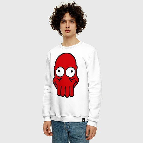 Мужской свитшот Dr. Zoidberg Face / Белый – фото 3