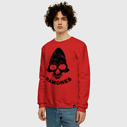 Свитшот хлопковый мужской Ramones, цвет: красный — фото 2