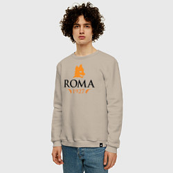 Свитшот хлопковый мужской AS Roma 1927, цвет: миндальный — фото 2