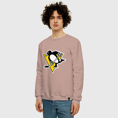 Мужской свитшот Pittsburgh Penguins: Malkin 71 / Пыльно-розовый – фото 3