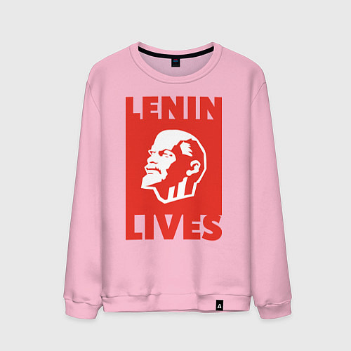 Мужской свитшот Lenin Lives / Светло-розовый – фото 1