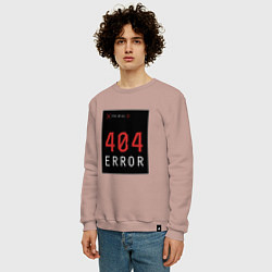 Свитшот хлопковый мужской 404 Error, цвет: пыльно-розовый — фото 2