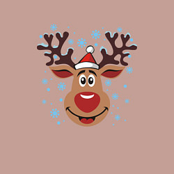 Свитшот хлопковый мужской Олень под снегом, цвет: пыльно-розовый — фото 2