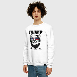 Свитшот хлопковый мужской USA: Trump, цвет: белый — фото 2