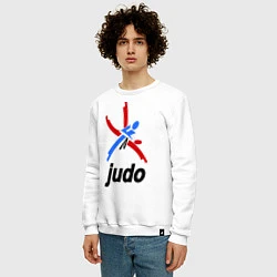 Свитшот хлопковый мужской Judo Emblem, цвет: белый — фото 2