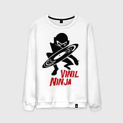 Свитшот хлопковый мужской Vinil Ninja, цвет: белый