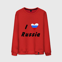 Свитшот хлопковый мужской I love Russia, цвет: красный