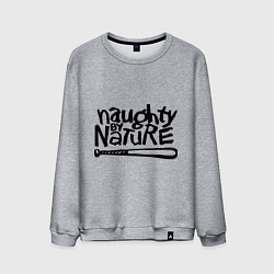 Свитшот хлопковый мужской Naughty by nature, цвет: меланж