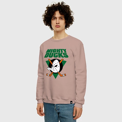 Мужской свитшот Anaheim Mighty Ducks / Пыльно-розовый – фото 3