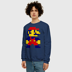 Свитшот хлопковый мужской Pixel Mario, цвет: тёмно-синий — фото 2