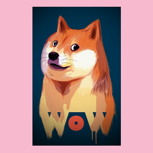 Мужской свитшот Wow Doge / Светло-розовый – фото 3