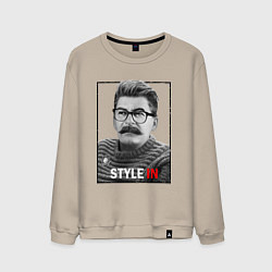Свитшот хлопковый мужской Stalin: Style in, цвет: миндальный