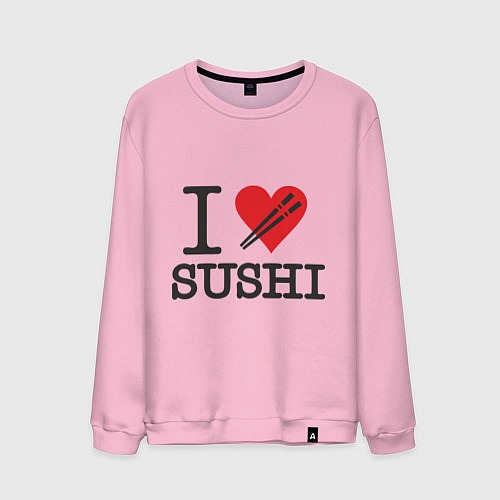 Мужской свитшот I love sushi / Светло-розовый – фото 1