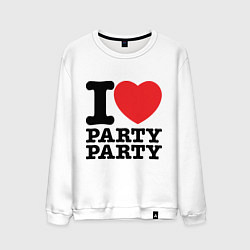 Свитшот хлопковый мужской I Love Party, цвет: белый