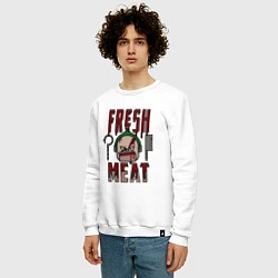 Свитшот хлопковый мужской Dota 2: Fresh Meat, цвет: белый — фото 2
