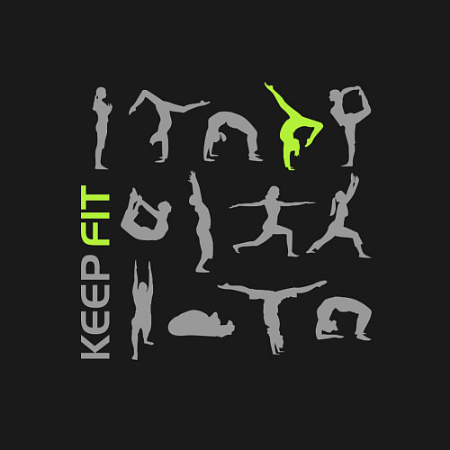 Мужской свитшот Keep fit fitness / Черный – фото 3