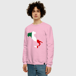 Свитшот хлопковый мужской Италия (Italy), цвет: светло-розовый — фото 2