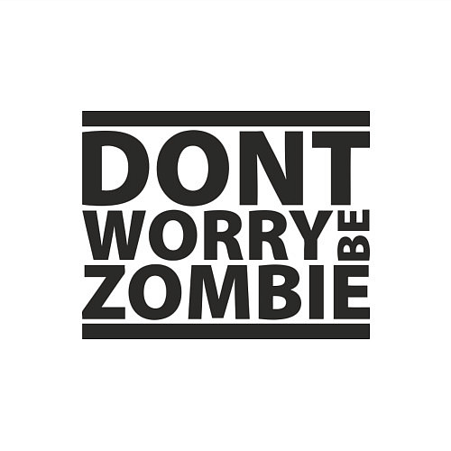 Мужской свитшот Dont worry be zombie / Белый – фото 3