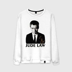 Свитшот хлопковый мужской Jude Law, цвет: белый