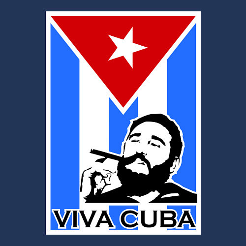 Мужской свитшот Fidel: Viva, Cuba! / Тёмно-синий – фото 3