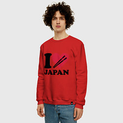 Свитшот хлопковый мужской I love Japan - Я люблю Японию, цвет: красный — фото 2