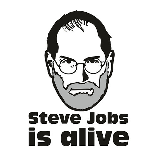 Мужской свитшот Jobs is alive / Белый – фото 3