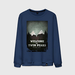 Свитшот хлопковый мужской Welcome to Twin Peaks, цвет: тёмно-синий