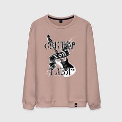 Свитшот хлопковый мужской Сектор Газа: Хой, цвет: пыльно-розовый