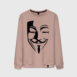 Свитшот хлопковый мужской Vendetta Mask, цвет: пыльно-розовый