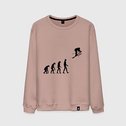 Мужской свитшот Эволюция лыжник