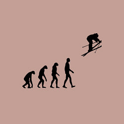 Свитшот хлопковый мужской Эволюция лыжник, цвет: пыльно-розовый — фото 2