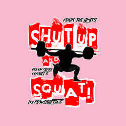Свитшот хлопковый мужской Powerlifting shut up and squat, цвет: светло-розовый — фото 2