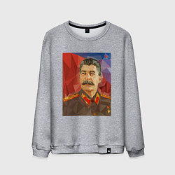 Свитшот хлопковый мужской Сталин: полигоны, цвет: меланж