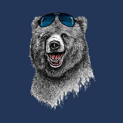 Свитшот хлопковый мужской Медведь в очках, цвет: тёмно-синий — фото 2