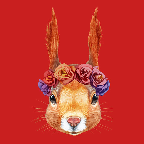 Мужской свитшот Белка с венком / Красный – фото 3