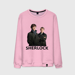 Свитшот хлопковый мужской Sherlock, цвет: светло-розовый