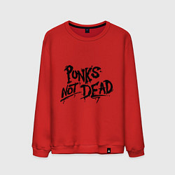 Свитшот хлопковый мужской Punks not dead, цвет: красный