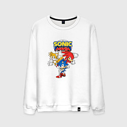 Свитшот хлопковый мужской Sonic Mania, цвет: белый