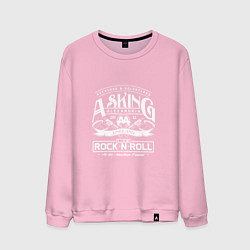 Свитшот хлопковый мужской Asking Alexandria: Rock'n'Roll, цвет: светло-розовый